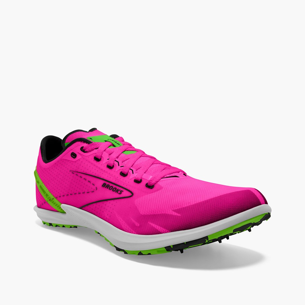 Chaussure d'Athlétisme Brooks Draft XC Spikeless Cross Country Rose Vert Noir Homme | LOW-2181989